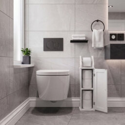 Lassic Bath Vida Toilet Roll Holder & Cupboard, White (Fsc 100%) - thumbnail 2