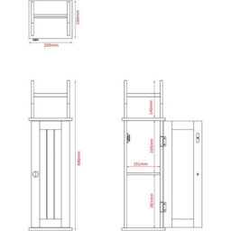 Lassic Bath Vida Toilet Roll Holder & Cupboard, White (Fsc 100%) - thumbnail 3