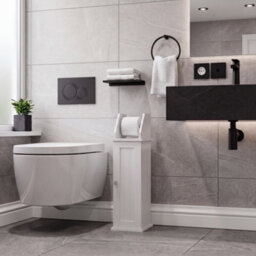 Lassic Bath Vida Toilet Roll Holder & Cupboard, White (Fsc 100%) - thumbnail 4