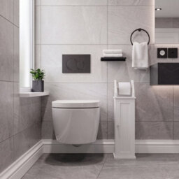 Lassic Bath Vida Toilet Roll Holder & Cupboard, White (Fsc 100%) - thumbnail 5