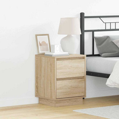 Berkfield Bedside Cabinets With Led Lights 2 Pcs Sonoma Oak 39X34.5X50 Cm - image 1