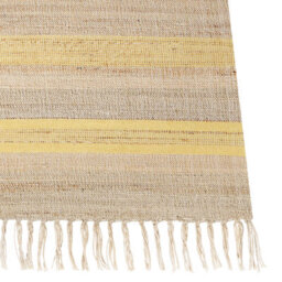 Beliani Handwoven Jute Dhurrie Rug With Tassels Beige And Yellow 160 X 230 Cm - thumbnail 3