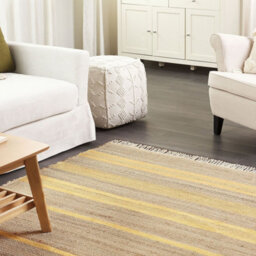 Beliani Handwoven Jute Dhurrie Rug With Tassels Beige And Yellow 160 X 230 Cm - thumbnail 2