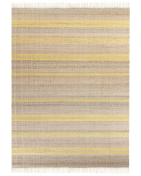 Beliani Handwoven Jute Dhurrie Rug With Tassels Beige And Yellow 160 X 230 Cm - thumbnail 1