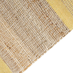 Beliani Handwoven Jute Dhurrie Rug With Tassels Beige And Yellow 160 X 230 Cm - thumbnail 6