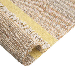 Beliani Handwoven Jute Dhurrie Rug With Tassels Beige And Yellow 160 X 230 Cm - thumbnail 5
