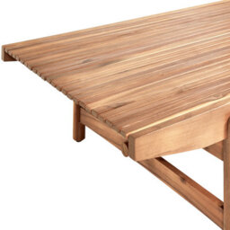 Wyld And Coco Outdoor Coffee Table Light Acacia Wood 145 X 79 Cm Rustic Rectangular - thumbnail 5