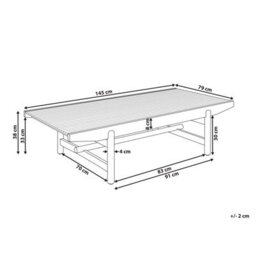 Wyld And Coco Outdoor Coffee Table Light Acacia Wood 145 X 79 Cm Rustic Rectangular - thumbnail 4
