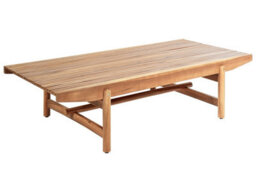 Wyld And Coco Outdoor Coffee Table Light Acacia Wood 145 X 79 Cm Rustic Rectangular - thumbnail 3