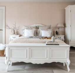 Statement Furniture Juliette French Style 5Ft King Size Bed With Wooden Headboard - White - thumbnail 3