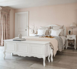 Statement Furniture Juliette French Style 5Ft King Size Bed With Wooden Headboard - White - thumbnail 1