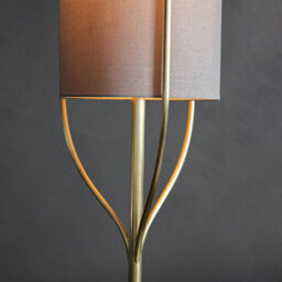Luminosa Lighting Luminosa Fraser Base & Shade Floor Lamp Satin Brass Plate, Natural Linen Mix Fabric - thumbnail 3