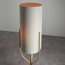 Luminosa Lighting Luminosa Fraser Base & Shade Floor Lamp Satin Brass Plate, Natural Linen Mix Fabric - thumbnail 5