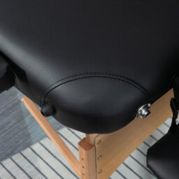 Homcom Wooden Folding Spa Beauty Massage Table W/ 2 Sections, Carry Bag, Black - thumbnail 9