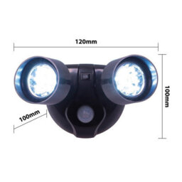 Battery Powered Twin Head Motion Sensor Security Light - 160 Lumen Rotatable Outdoor Wall Lamp With 10 Leds & 5M Detection Range - thumbnail 8