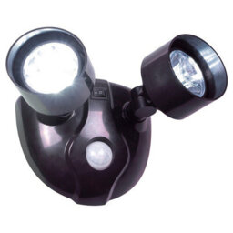 Battery Powered Twin Head Motion Sensor Security Light - 160 Lumen Rotatable Outdoor Wall Lamp With 10 Leds & 5M Detection Range - thumbnail 3