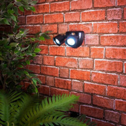 Battery Powered Twin Head Motion Sensor Security Light - 160 Lumen Rotatable Outdoor Wall Lamp With 10 Leds & 5M Detection Range - thumbnail 1