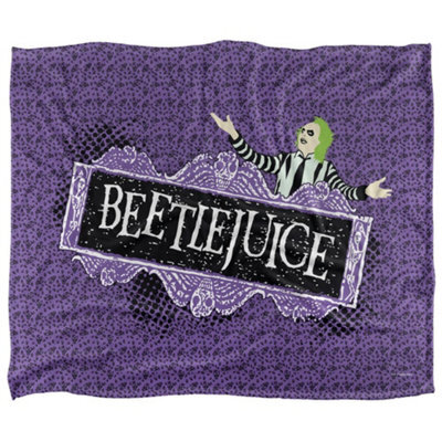 Beetlejuice Silky Logo Supersoft Blanket Purple/black (One Size) - image 1