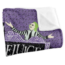 Beetlejuice Silky Logo Supersoft Blanket Purple/black (One Size) - thumbnail 3