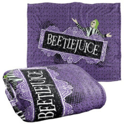 Beetlejuice Silky Logo Supersoft Blanket Purple/black (One Size) - thumbnail 2