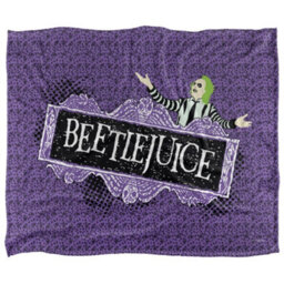 Beetlejuice Silky Logo Supersoft Blanket Purple/black (One Size) - thumbnail 1