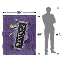 Beetlejuice Silky Logo Supersoft Blanket Purple/black (One Size) - thumbnail 5