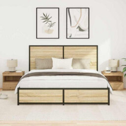 Berkfield Bedside Cabinets With Led Lights 2 Pcs Artisan Oak 50X40X45 Cm - thumbnail 1