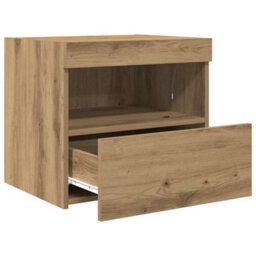 Berkfield Bedside Cabinets With Led Lights 2 Pcs Artisan Oak 50X40X45 Cm - thumbnail 7