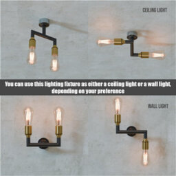 Industrial Wall Lights 20mm Conduit Pipe Modern E27 Base Lamp Holder Fitting Wall Scone Fixture With Bulbs - thumbnail 7