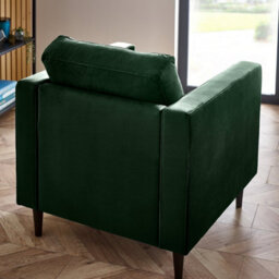 Furniturebox Uk Jenna Emerald Green Velvet Armchair - thumbnail 3