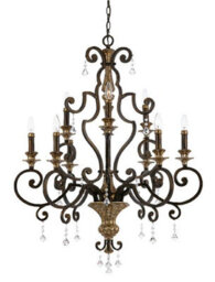 Elstead Marquette 9 Light Chandelier Antique Bronze Finish, E14 - thumbnail 1