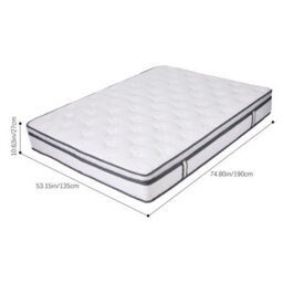 Living And Home Double Mattress Foam Pocket Spring Hybrid Mattress W 1350 X D 1900 mm - thumbnail 6