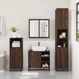 Berkfield Bathroom Sink Cabinet Brown Oak 65X33X60 Cm Engineered Wood - thumbnail 3