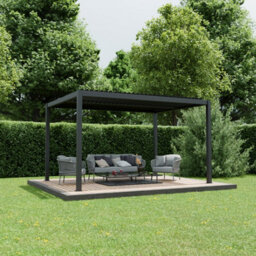 Agadon Aluminium Pergola Shading System 300 X 400 Cm Anthracite With Led Lights And Motorised Slats - thumbnail 2