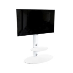 "Avf Lugano 80Cm Oval Pedestal Tv Stand, For Tvs 32-65"" - Satin White" - thumbnail 5