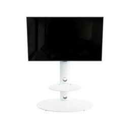"Avf Lugano 80Cm Oval Pedestal Tv Stand, For Tvs 32-65"" - Satin White" - thumbnail 6