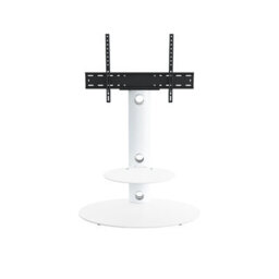 "Avf Lugano 80Cm Oval Pedestal Tv Stand, For Tvs 32-65"" - Satin White" - thumbnail 3