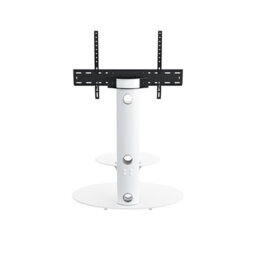"Avf Lugano 80Cm Oval Pedestal Tv Stand, For Tvs 32-65"" - Satin White" - thumbnail 4