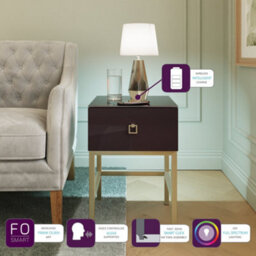 Frank Olsen Lyra Lamp Table Plum Black - thumbnail 1
