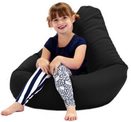 Beautiful Beanbags Kids Highback Beanbag Indoor Or Outdoor Bean Bag For Children Ready Filled  - Black - thumbnail 1