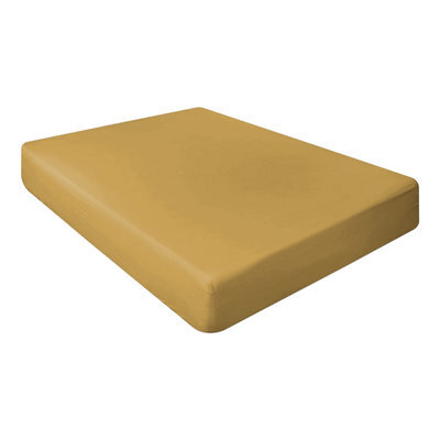 Ameha Ochre Fitted Sheet 40Cm Extra Deep Pocket Bed Sheets Single 91X190Cm, Breathable & Anti Allergic Bedding Sheet - image 1