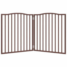 Walplus Brown Oak Dog Gate Foldable 2 Panels 160 Cm Poplar Wood - thumbnail 4