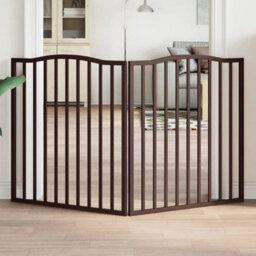 Walplus Brown Oak Dog Gate Foldable 2 Panels 160 Cm Poplar Wood - thumbnail 1