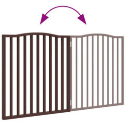 Walplus Brown Oak Dog Gate Foldable 2 Panels 160 Cm Poplar Wood - thumbnail 7