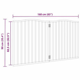 Walplus Brown Oak Dog Gate Foldable 2 Panels 160 Cm Poplar Wood - thumbnail 9