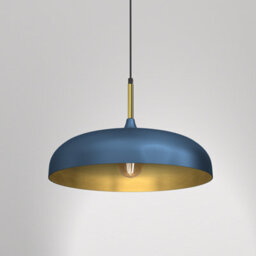 Milagro Lincoln Blue 45Cm Pendant Lamp Stylish Hand Made Scandi Style Lamp With A Golden Finish To The Shade Interior 1Xe27 - thumbnail 6
