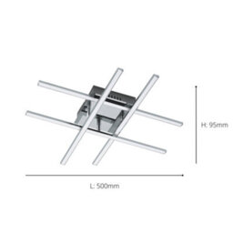 Eglo Lasana 1 Led Contemporary Flush Chrome Ceiling Light - thumbnail 3