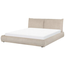 Beliani Waterbed Corduroy Vinay 180 X 200 Cm (Eu Super King) Taupe - thumbnail 5