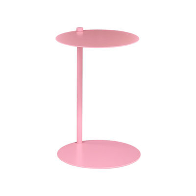 Beliani Minimalist Side Table Kensico Metal Pink - image 1