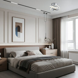 Happy Homewares Modern Led Chrome Ceiling Light Fitting With Swirl Thick Metal Strip - thumbnail 5